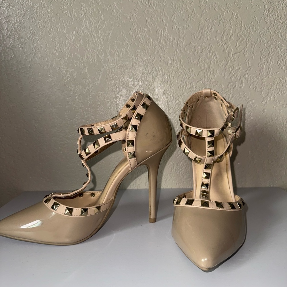 Wild Diva Nude Studded Heels
